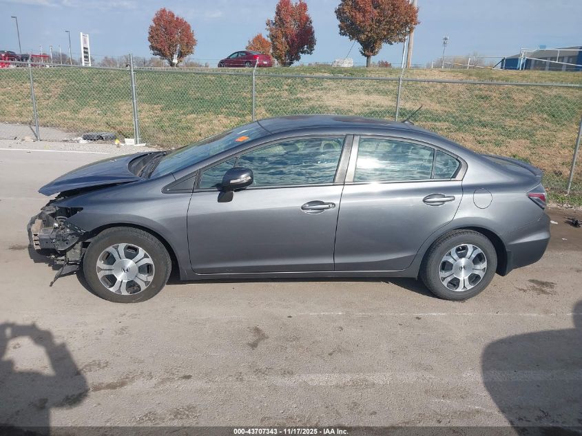 2013 Honda Civic Hybrid VIN: 19XFB4F31DE003676 Lot: 43707343