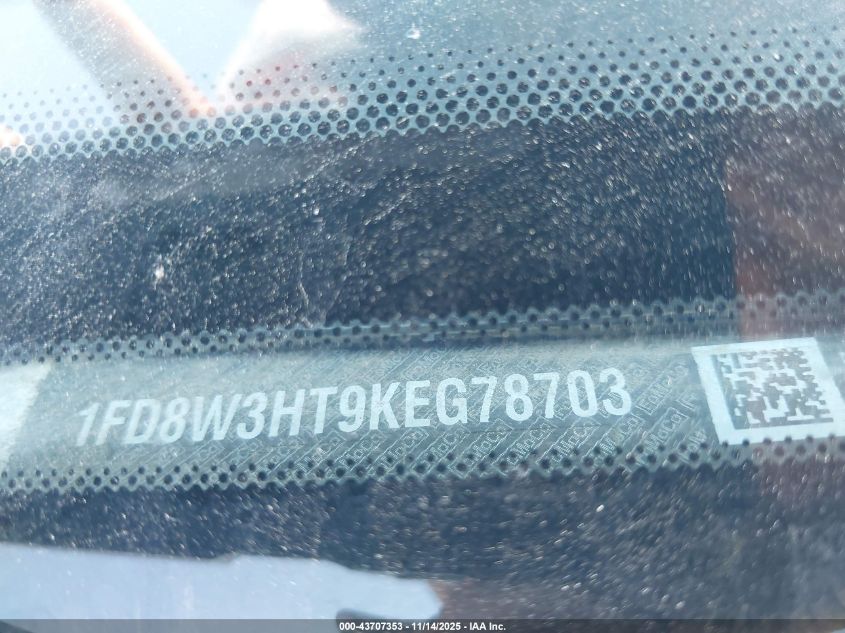 2019 Ford F-350 Chassis Xl VIN: 1FD8W3HT9KEG78703 Lot: 43707353