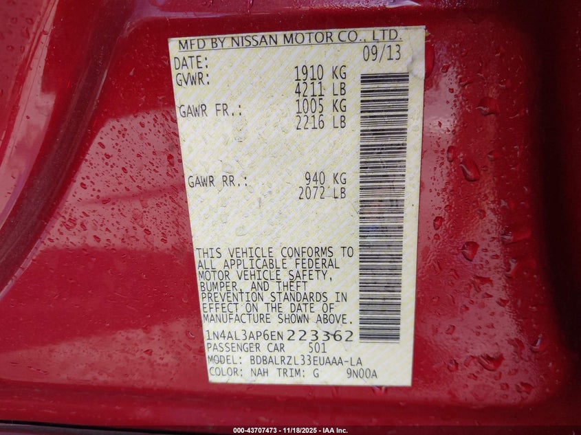 1N4AL3AP6EN223362 2014 NISSAN ALTIMA photo no. 9