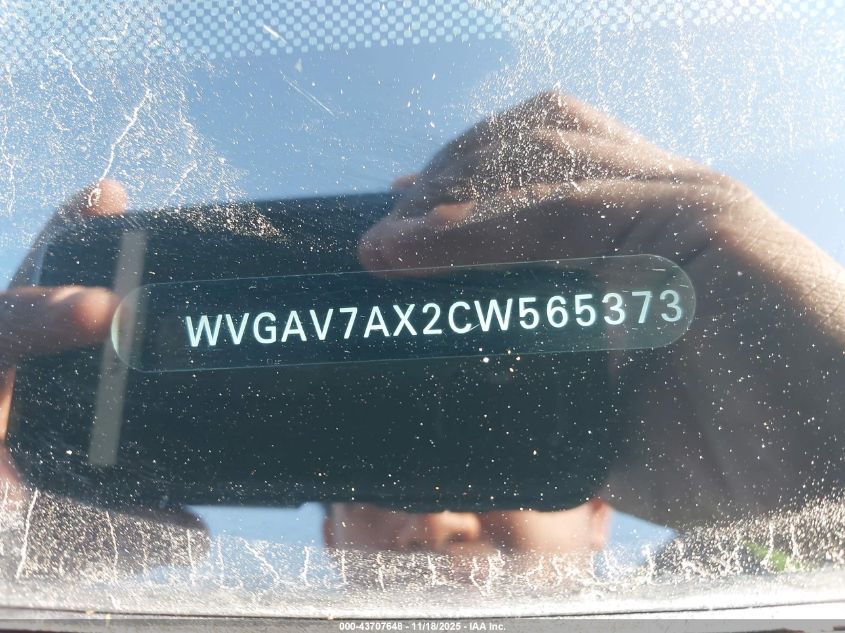 2012 Volkswagen Tiguan Se VIN: WVGAV7AX2CW565373 Lot: 43707648