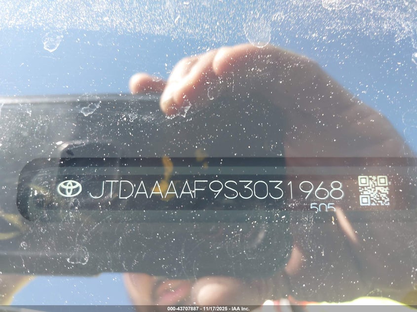 2025 Toyota Crown Xle VIN: JTDAAAAF9S3031968 Lot: 43707887