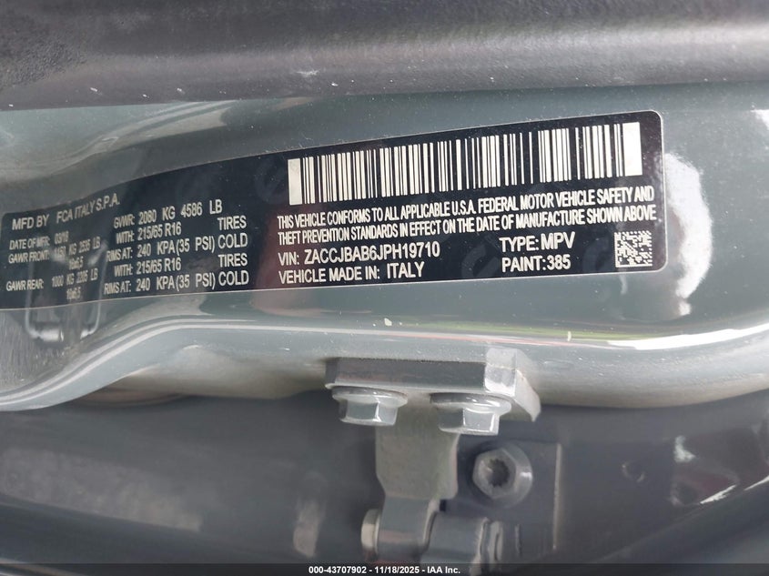 ZACCJBAB6JPH19710 2018 JEEP RENEGADE photo no. 9