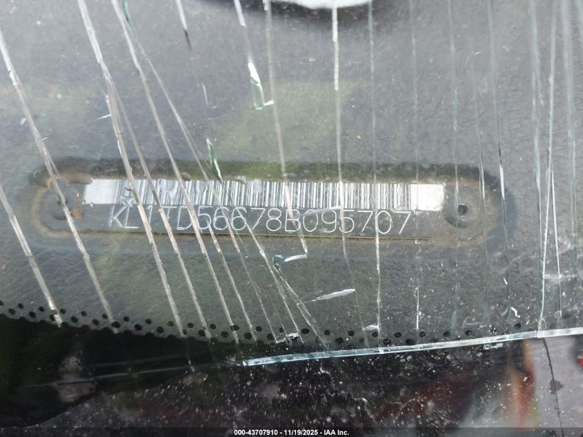 2008 Chevrolet Aveo Ls VIN: KL1TD56678B095707 Lot: 43707910