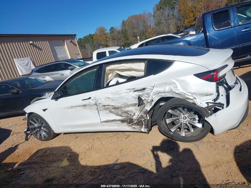 2025 Tesla Model 3 Long Range Rear-Wheel Drive/Standard VIN: 5YJ3E1EA3SF067850 Lot: 43708089