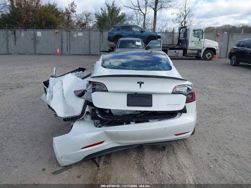 2021 Tesla Model 3 Long Range Dual Motor All-Wheel Drive VIN: 5YJ3E1EB0MF045316 Lot: 43708120