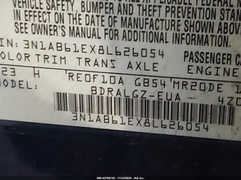 3N1AB61EX8L626054 2008 NISSAN SENTRA photo no. 9