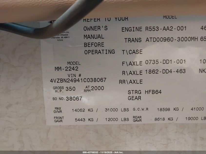 4VZBN24941C038067 2001   photo no. 9