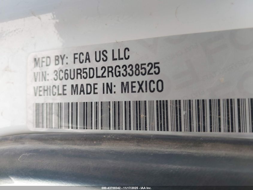 2024 Ram 2500 Big Horn 4X4 6'4 Box VIN: 3C6UR5DL2RG338525 Lot: 43708342