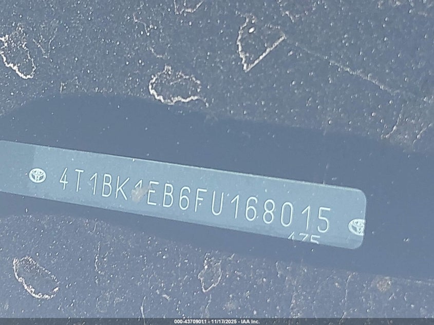 2015 Toyota Avalon Xle Touring VIN: 4T1BK1EB6FU168015 Lot: 43709011
