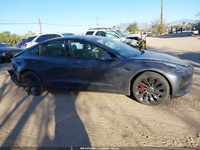 2023 Tesla Model 3 Performance Dual Motor All-Wheel Drive VIN: 5YJ3E1EC8PF585266 Lot: 43709423