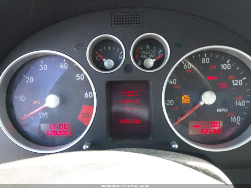 2003 Audi Tt 1.8L VIN: TRUWT28NX31002016 Lot: 43709555