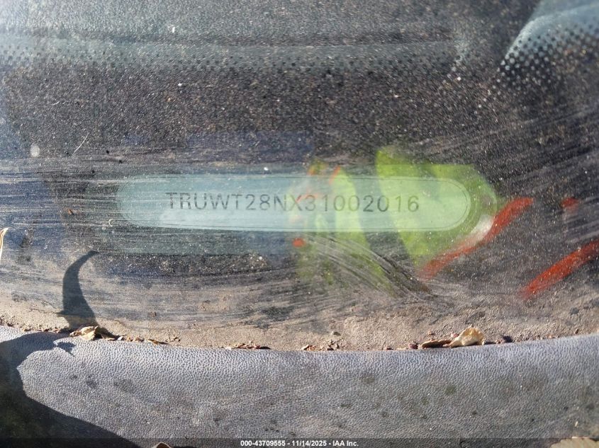 2003 Audi Tt 1.8L VIN: TRUWT28NX31002016 Lot: 43709555