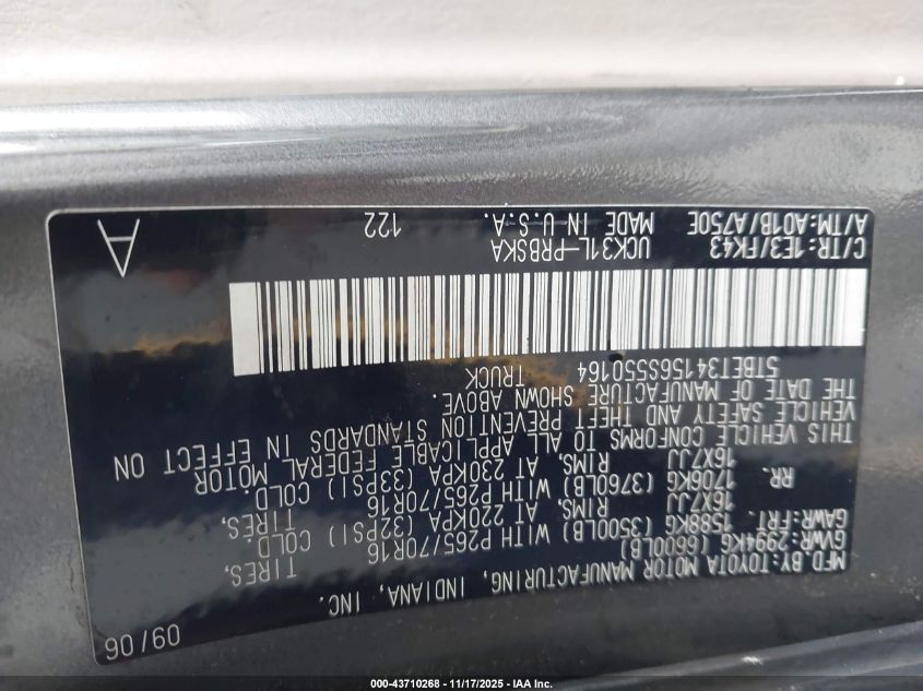 2006 Toyota Tundra Sr5 V8 VIN: 5TBET34156S550164 Lot: 43710268