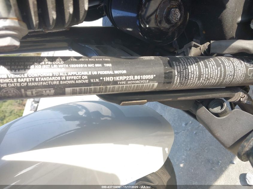 2020 Harley-Davidson Flhxs VIN: 1HD1KRP23LB610959 Lot: 43710498