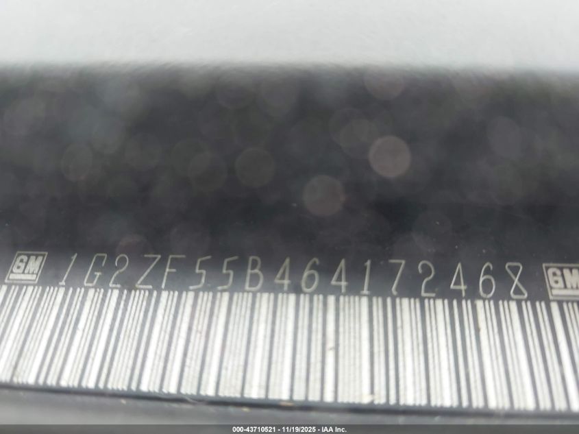 2006 Pontiac G6 VIN: 1G2ZF55B464172468 Lot: 43710521