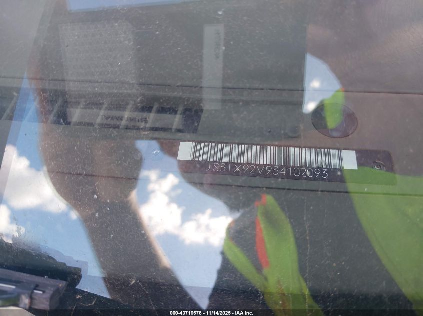 2003 Suzuki Xl-7 Ltd/Touring VIN: JS3TX92V934102093 Lot: 43710578