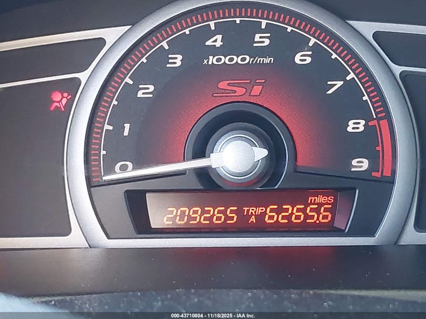 2007 Honda Civic Si VIN: 2HGFA55567H704140 Lot: 43710804