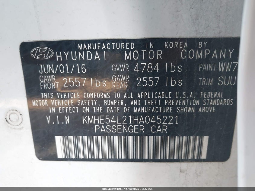 KMHE54L21HA045221 2017 HYUNDAI SONATA photo no. 9