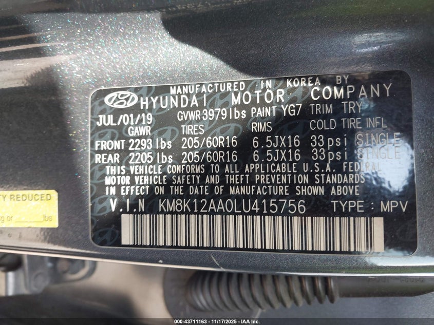 KM8K12AA0LU415756 2020 HYUNDAI KONA photo no. 9