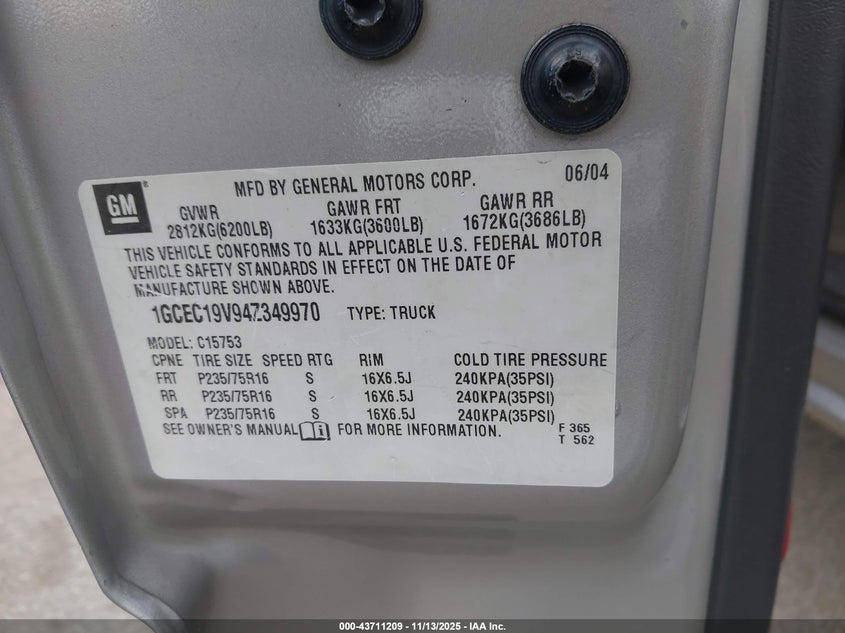 1GCEC19V94Z349970 2004 CHEVROLET SILVERADO photo no. 9
