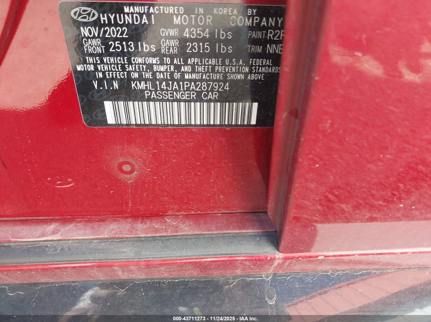 KMHL14JA1PA287924 2023 HYUNDAI SONATA photo no. 9