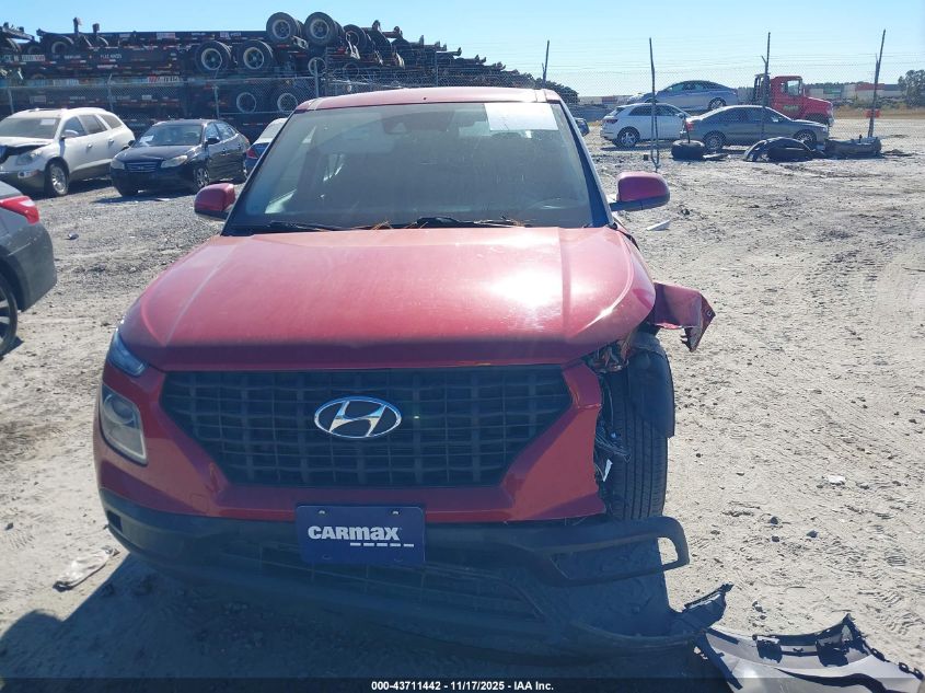 2022 Hyundai Venue Se VIN: KMHRB8A38NU142942 Lot: 43711442
