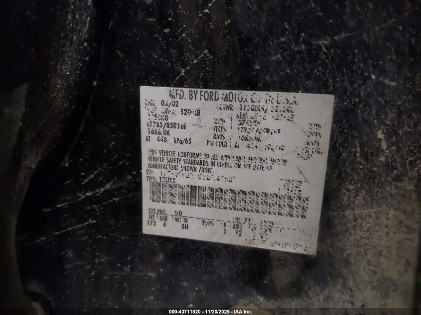 2002 Ford F-350 Lariat/Xl/Xlt VIN: 1FTWW33F02EC44621 Lot: 43711520