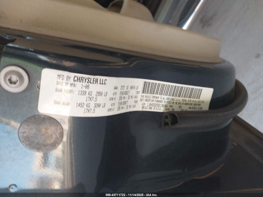 2008 Jeep Grand Cherokee Limited VIN: 1J8HS58258C190364 Lot: 43711722