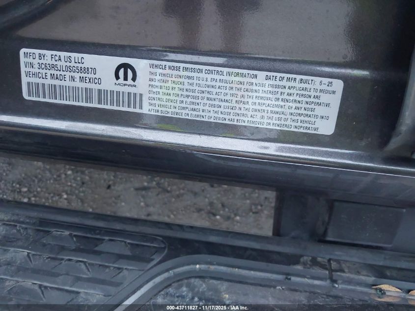 2025 Ram 2500 Lone Star 4X4 8' Box VIN: 3C63R5JL0SG588870 Lot: 43711827