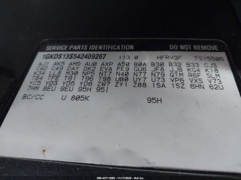 2004 GMC Envoy Sle VIN: 1GKDS13S542409267 Lot: 43711865