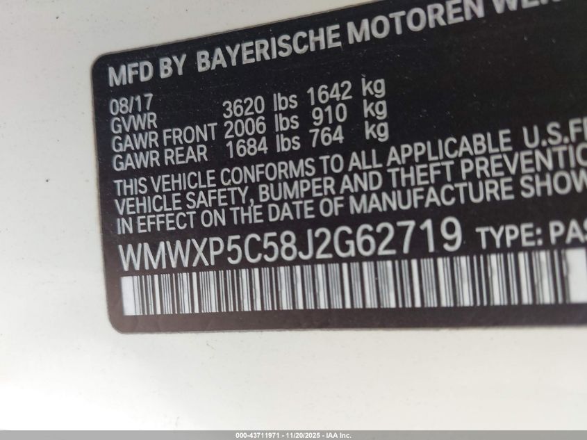 2018 Mini Hardtop Cooper/Oxford Edition VIN: WMWXP5C58J2G62719 Lot: 43711971