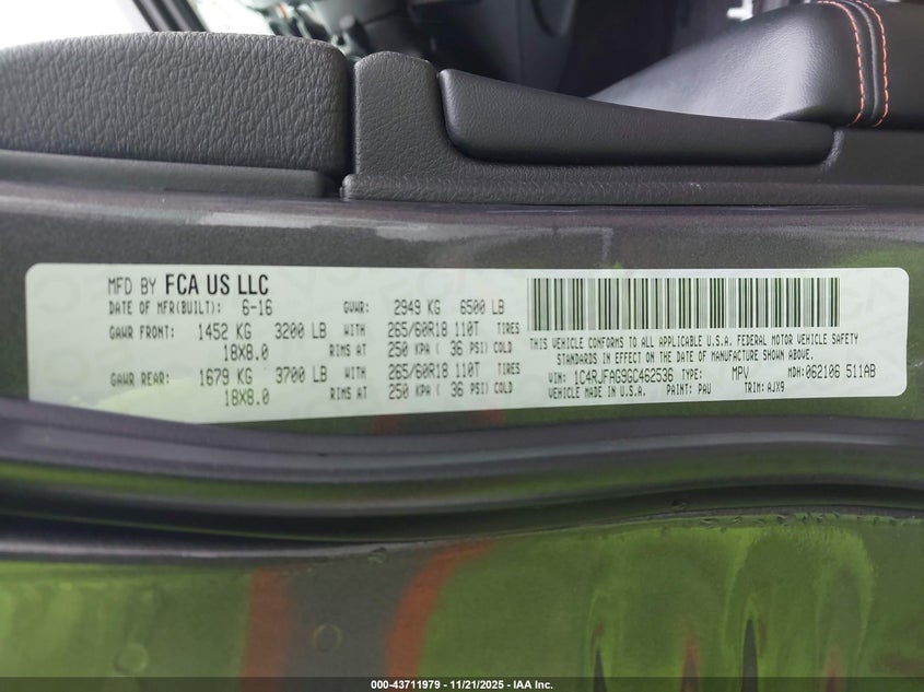 1C4RJFAG9GC462536 2016 JEEP GRAND CHEROKEE photo no. 9