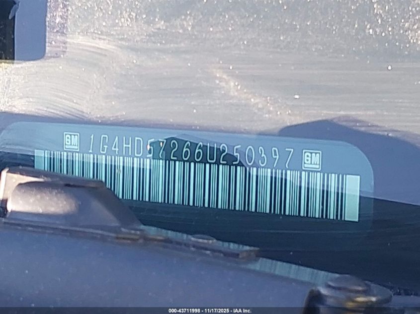 2006 Buick Lucerne Cxl VIN: 1G4HD57266U250397 Lot: 43711998