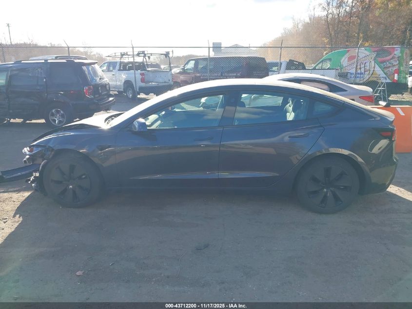 2025 Tesla Model 3 Long Range All-Wheel Drive VIN: 5YJ3E1EB7SF913972 Lot: 43712200
