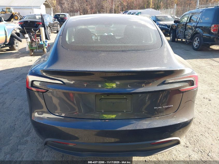 2025 Tesla Model 3 Long Range All-Wheel Drive VIN: 5YJ3E1EB7SF913972 Lot: 43712200