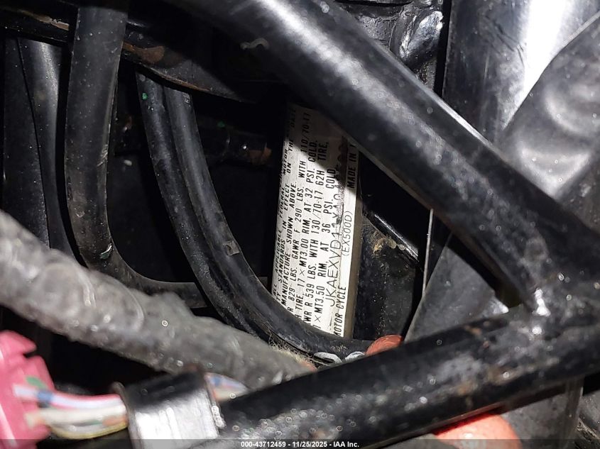 1999 Kawasaki Ex500 D VIN: JKAEXVD11XA048560 Lot: 43712459