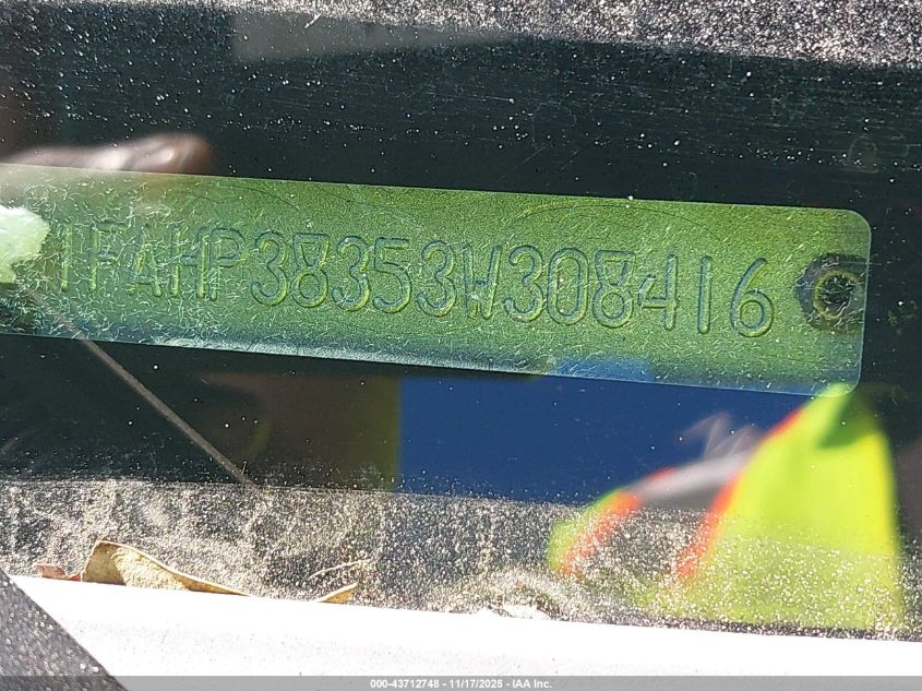 2003 Ford Focus Zts VIN: 1FAHP38353W308416 Lot: 43712748