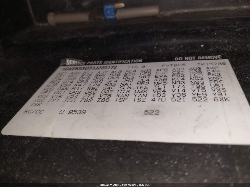 2003 GMC Yukon Denali VIN: 1GKEK63U33J209172 Lot: 43712906