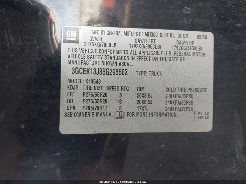 2007 Chevrolet Silverado 1500 Ls VIN: 3GCEC13CX7G555472 Lot: 43713177