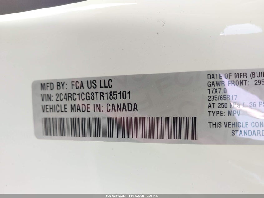 2C4RC1CG8TR185101 2026 CHRYSLER VOYAGER photo no. 5