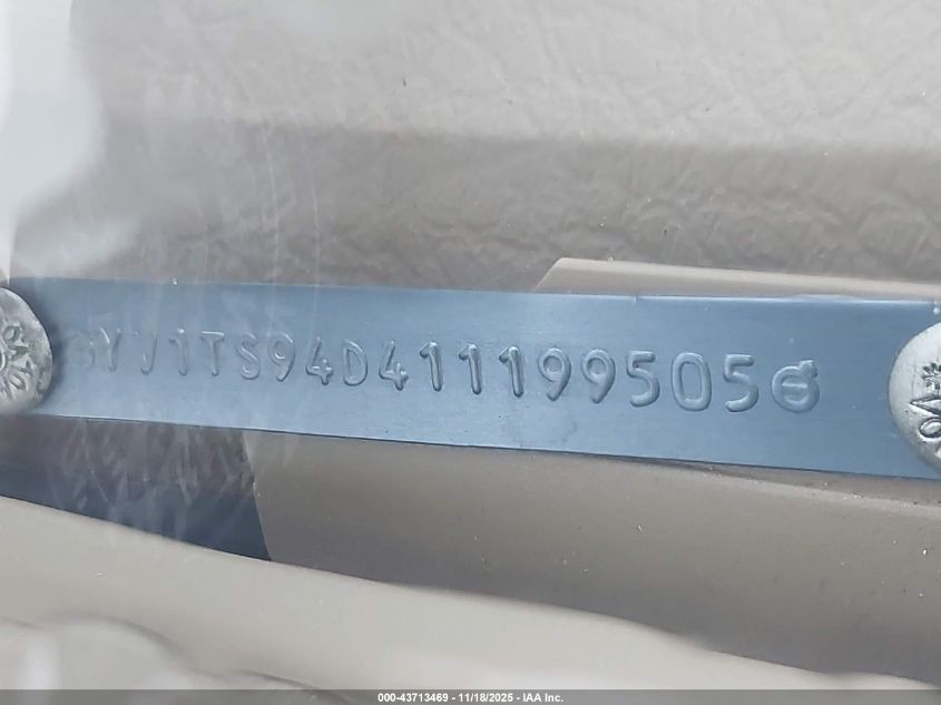 2001 Volvo S80 2.9 VIN: YV1TS94D411199505 Lot: 43713469