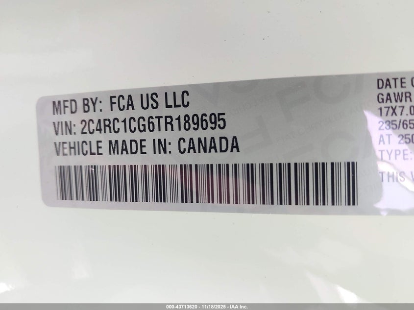 2C4RC1CG6TR189695 2026 CHRYSLER VOYAGER photo no. 5