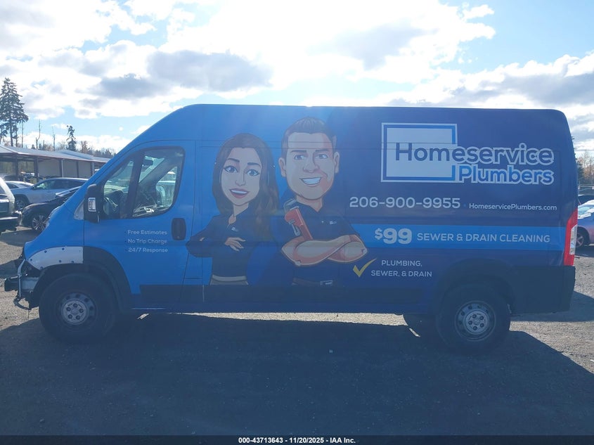 2023 Ram Promaster 2500 High Roof 159 Wb VIN: 3C6LRVDG2PE528736 Lot: 43713643