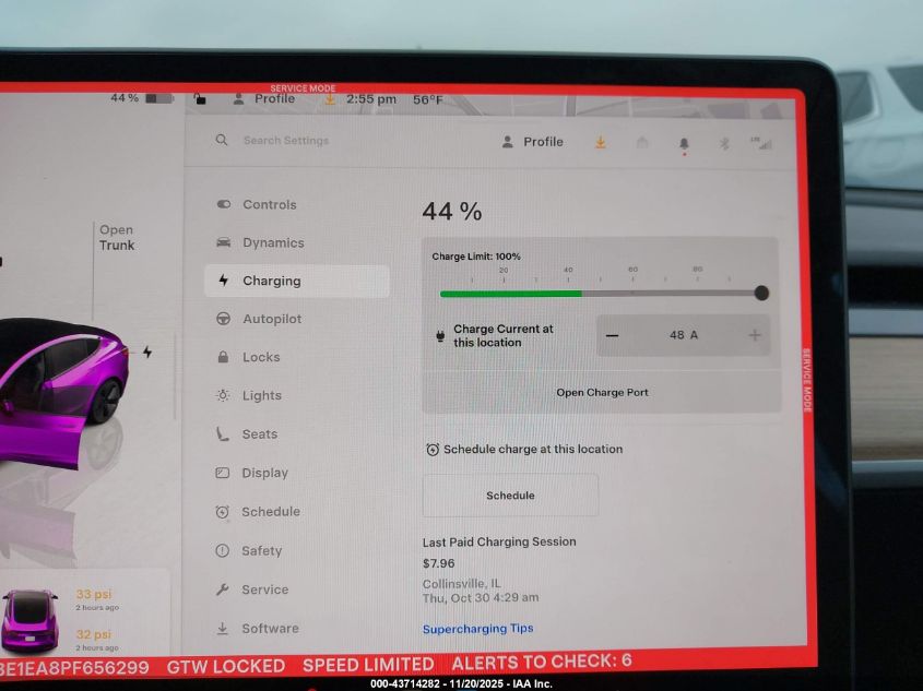 2023 Tesla Model 3 Rear-Wheel Drive VIN: 5YJ3E1EA8PF656299 Lot: 43714282