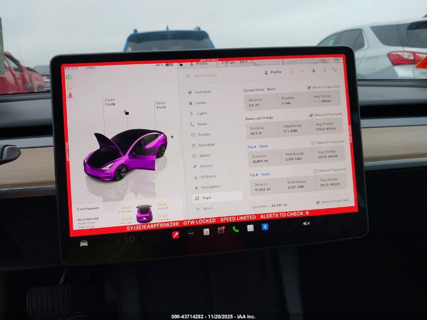 2023 Tesla Model 3 Rear-Wheel Drive VIN: 5YJ3E1EA8PF656299 Lot: 43714282