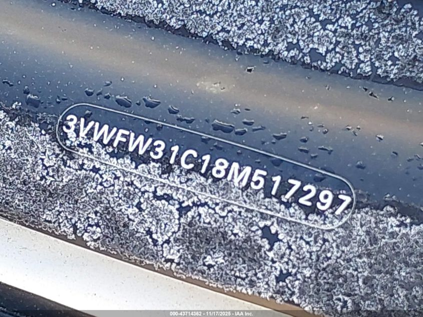 2008 Volkswagen New Beetle Black Tie Edition/Triple White VIN: 3VWFW31C18M517297 Lot: 43714362