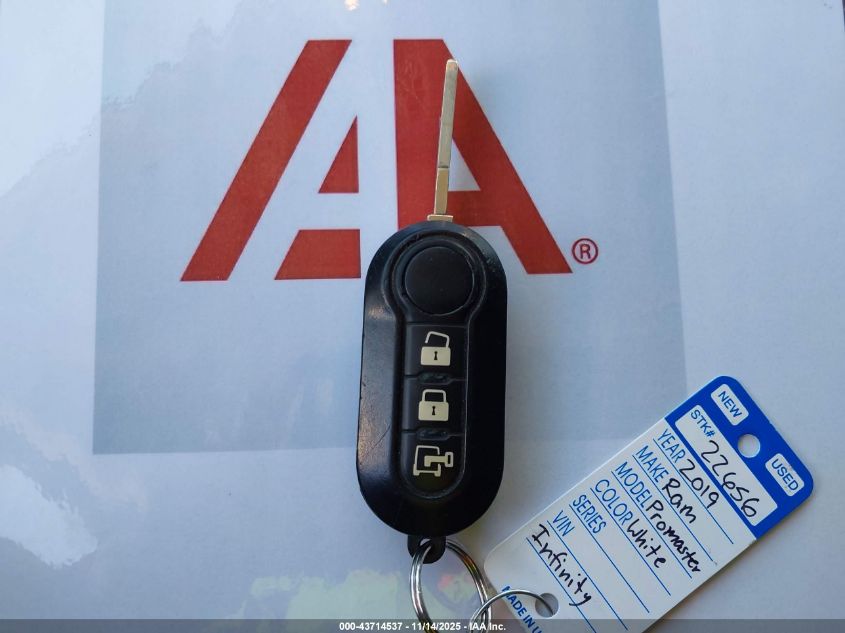 2019 Ram Promaster 2500 High Roof 136 Wb VIN: 3C6TRVCG2KE539486 Lot: 43714537