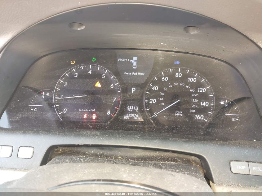 2008 Lexus Ls 460 VIN: JTHBL46F385077154 Lot: 43714540