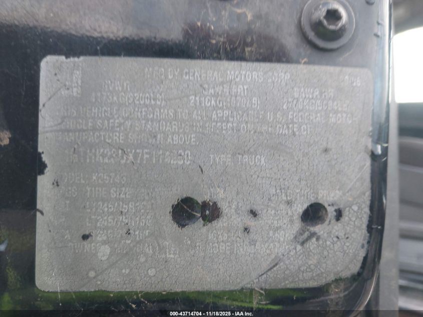 2007 GMC Sierra 2500Hd Classic Sle1 VIN: 1GTHK23UX7F114280 Lot: 43714704