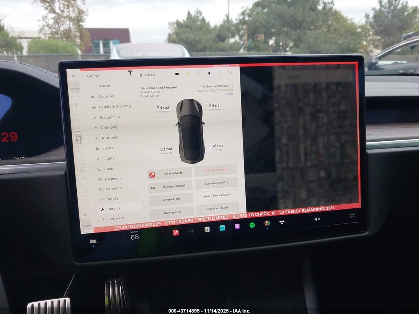 2022 Tesla Model S Dual Motor All-Wheel Drive VIN: 5YJSA1E5XNF463529 Lot: 43714895